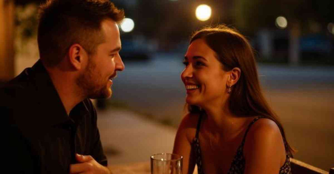 Couple having a meaningful conversation on a date