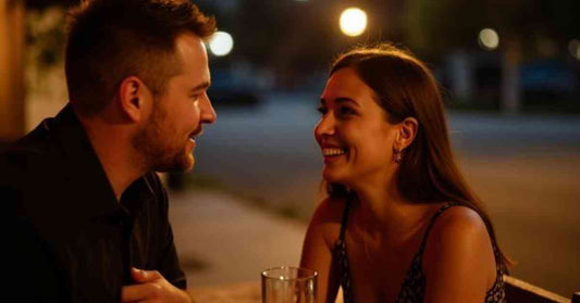 Couple having a meaningful conversation on a date