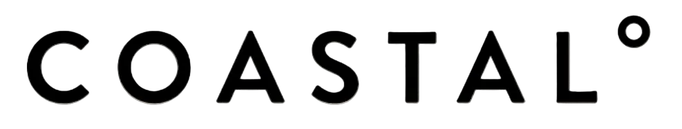 Beige background with 'COASTAL°' logo in black text