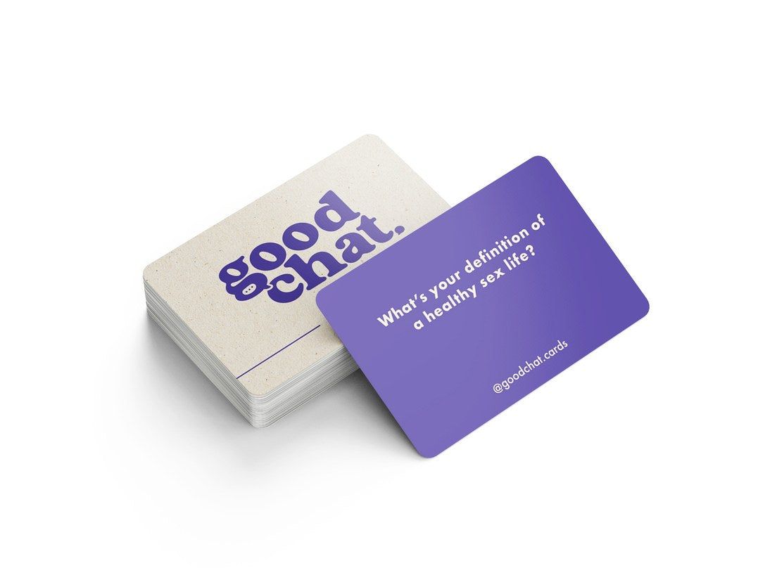 Good Chat Sex deck conversation cards with one icebreaker question card face up